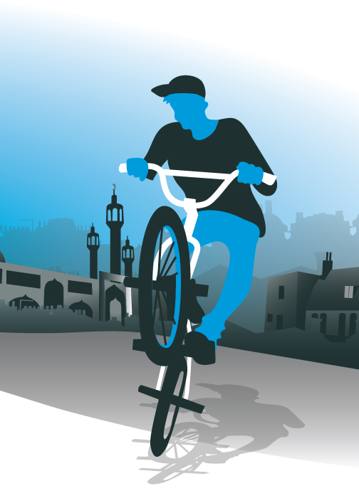 vector bmx bike rider illustration graphic