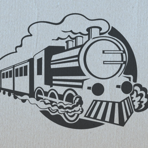 steam train logo design